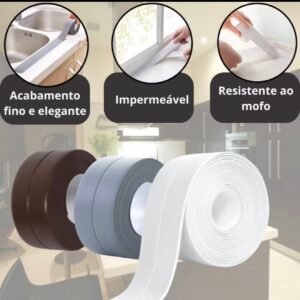Fita Adesiva Pvc Selante Multiuso Vedação Impermeável Acabamento Cozinha à Prova de Água Banheiro