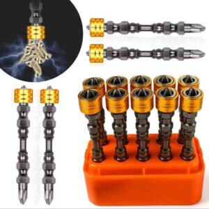 Kit 10 Ponteira Magnética Bits Philips Ph2 Dupla C/ Limitador Magnetico com Estojo