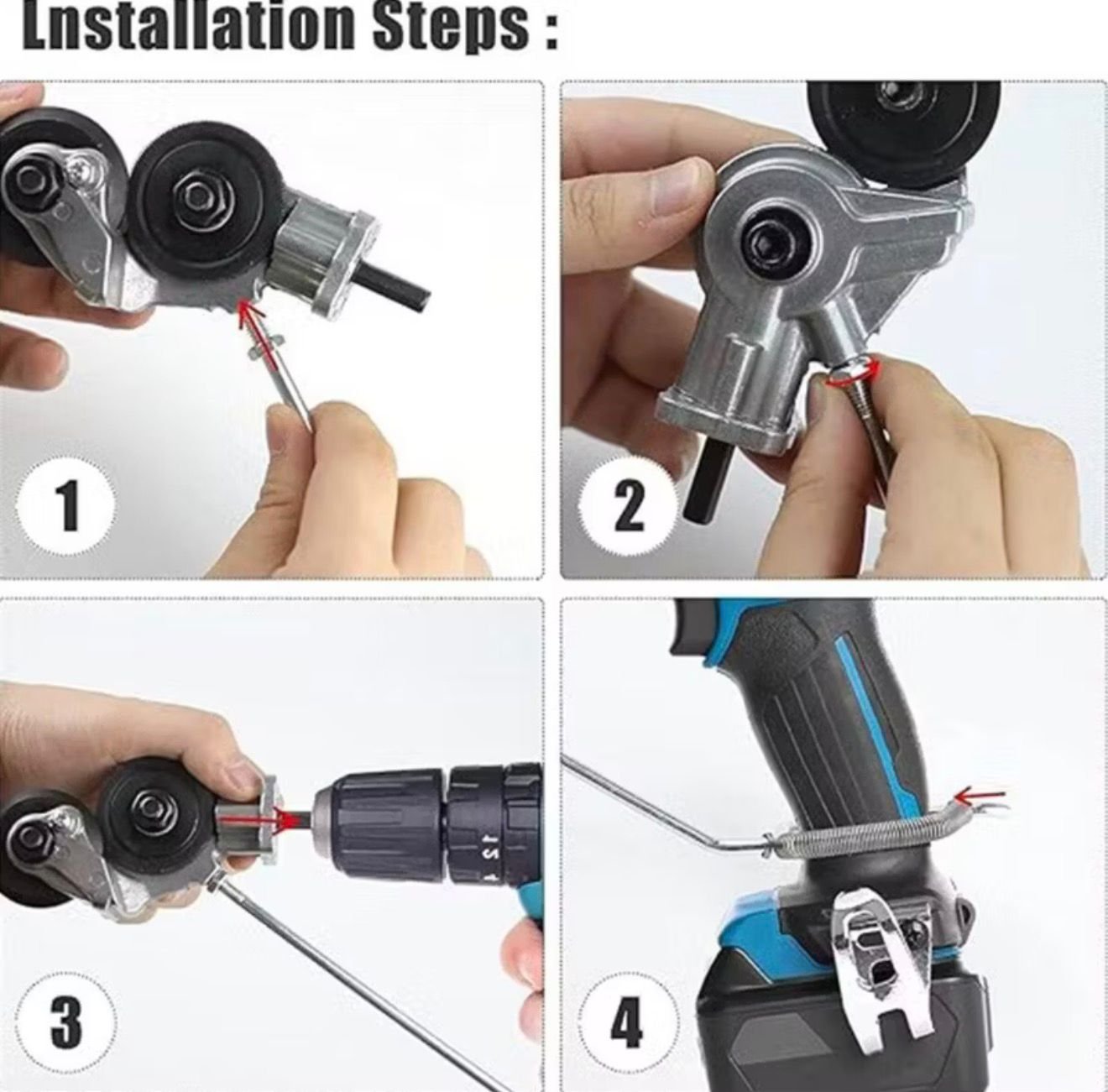 Adaptador De Corte Para Parafusadeira Furadeira Cortar Chapa Calhas Metal Alumínio Conector Com Acessório - Imagem 3