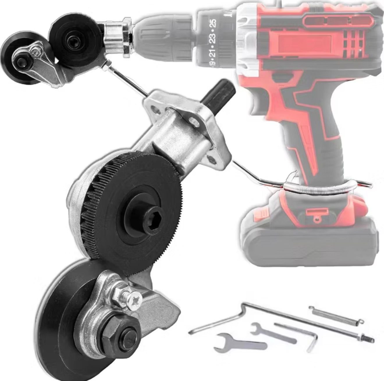 Adaptador De Corte Para Parafusadeira Furadeira Cortar Chapa Calhas Metal Alumínio Conector Com Acessório - Imagem 4