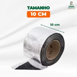 Fita Manta Asfaltica Adesiva Aluminio Veda Tudo P/ Telhado Calha Laje Goteira Reparo Escolha Medida