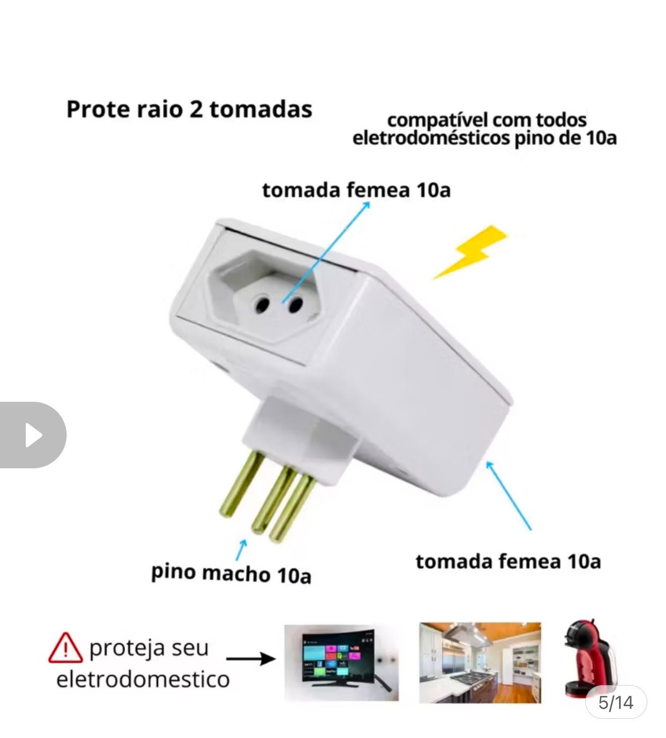 Protetor Contra Raios surtos picos - alta tensão - Eletro - Imagem 3