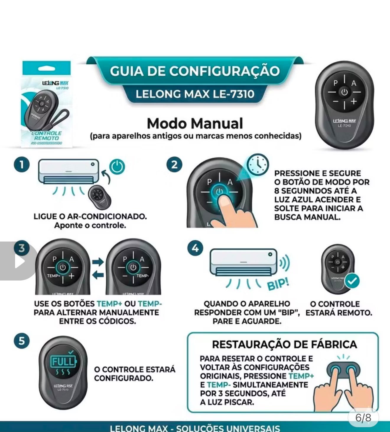 Controle Remoto Ar Condicionado Universal Portátil Diversos - Imagem 4